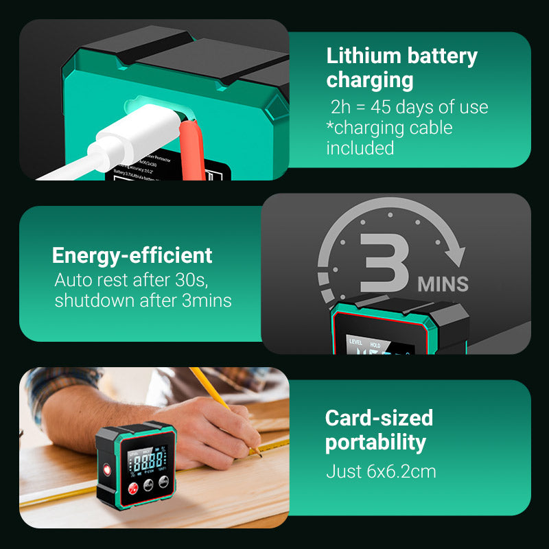 2 in 1 Magnetic Laser Digital Inclinometer
